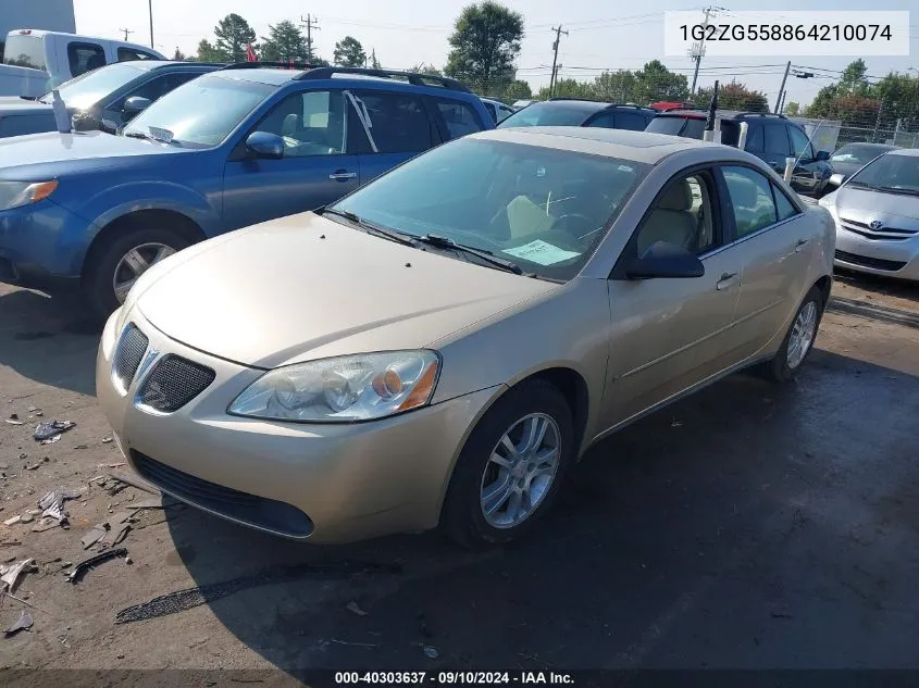 1G2ZG558864210074 2006 Pontiac G6 Se1