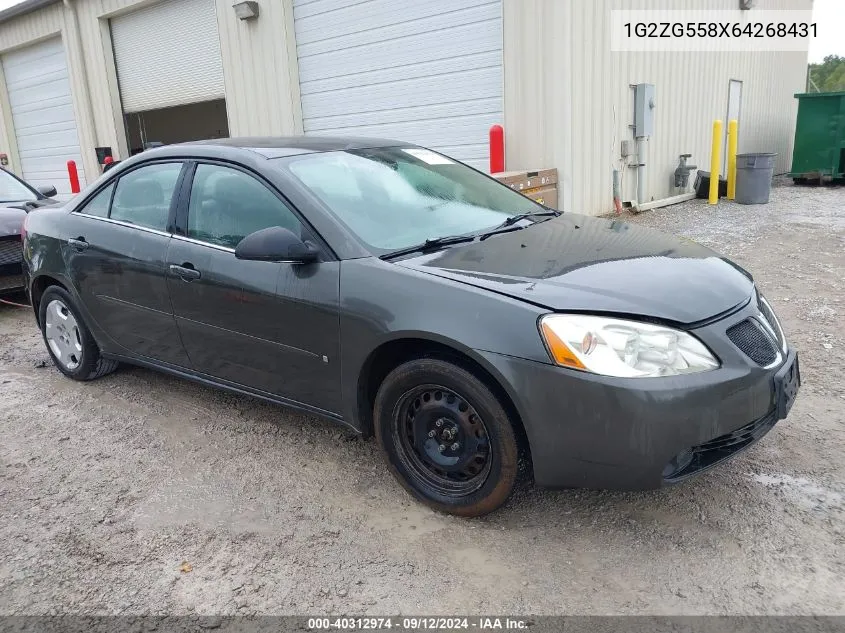 2006 Pontiac G6 VIN: 1G2ZG558X64268431 Lot: 40312974