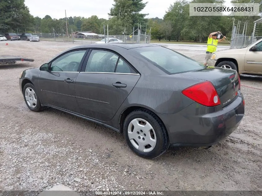 2006 Pontiac G6 VIN: 1G2ZG558X64268431 Lot: 40312974