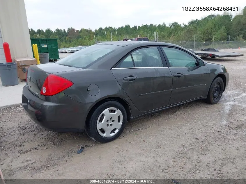 2006 Pontiac G6 VIN: 1G2ZG558X64268431 Lot: 40312974