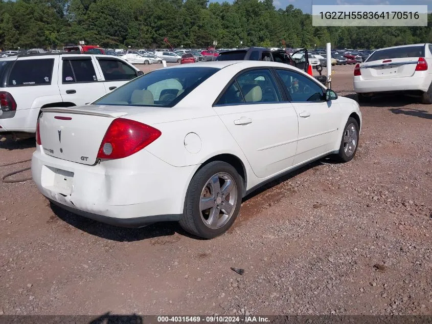 1G2ZH558364170516 2006 Pontiac G6 Gt