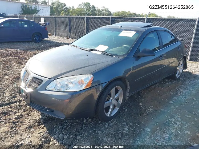 2006 Pontiac G6 Gtp VIN: 1G2ZM551264252865 Lot: 40350075