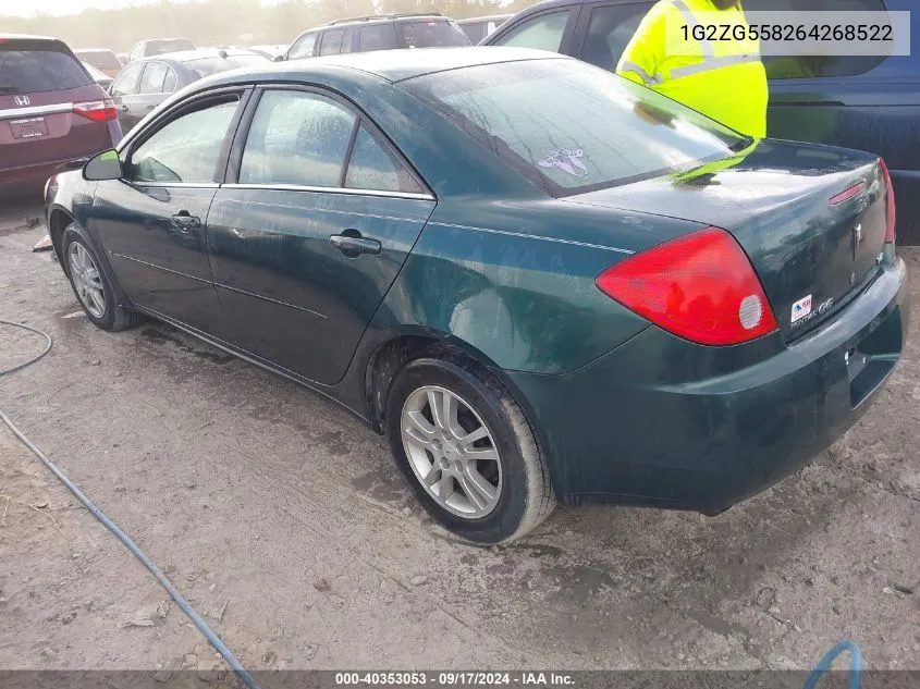 2006 Pontiac G6 Se1 VIN: 1G2ZG558264268522 Lot: 40353053