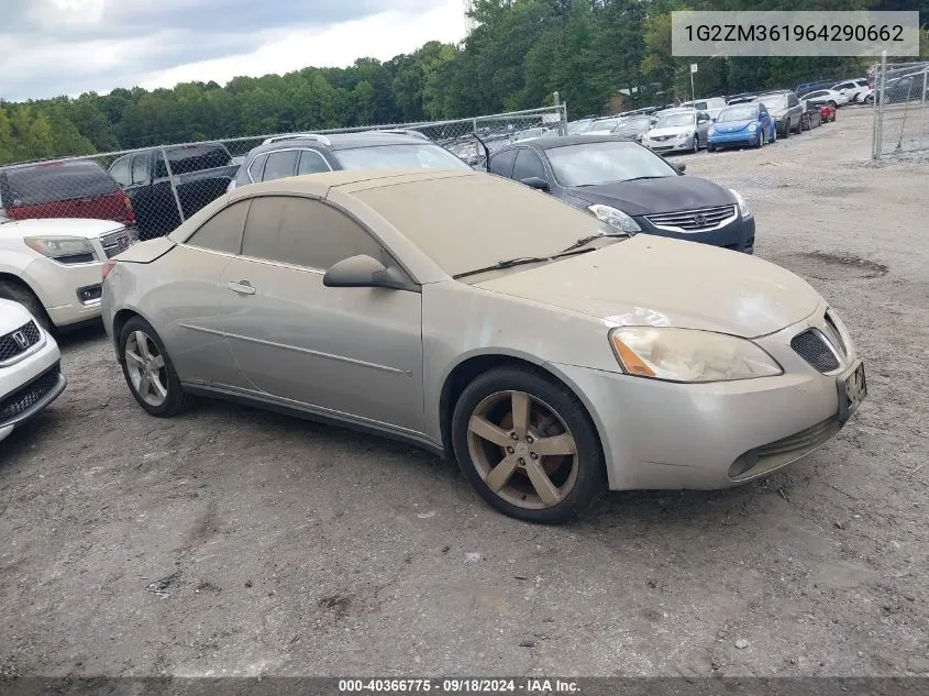 2006 Pontiac G6 Gtp VIN: 1G2ZM361964290662 Lot: 40366775