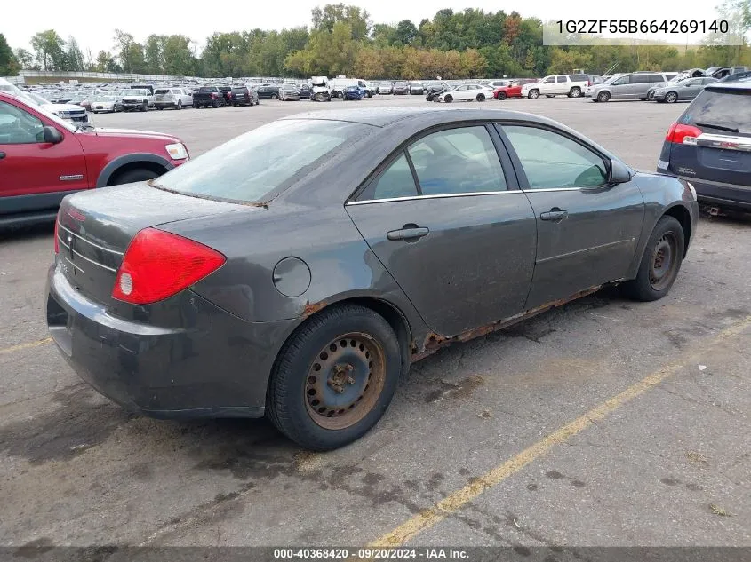 2006 Pontiac G6 VIN: 1G2ZF55B664269140 Lot: 40368420