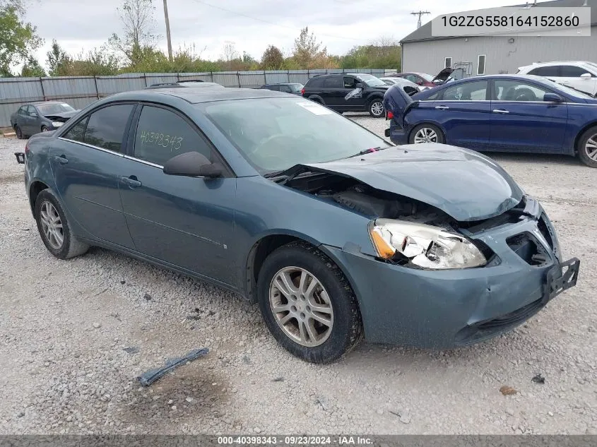 2006 Pontiac G6 VIN: 1G2ZG558164152860 Lot: 40398343