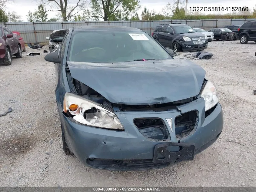 2006 Pontiac G6 VIN: 1G2ZG558164152860 Lot: 40398343