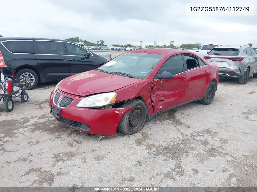 2006 Pontiac G6 VIN: 1G2ZG558764112749 Lot: 40407011