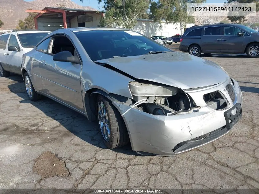 2006 Pontiac G6 Gt VIN: 1G2ZH158964142423 Lot: 40417344