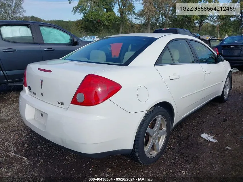 2006 Pontiac G6 Se1 VIN: 1G2ZG558564212459 Lot: 40436584