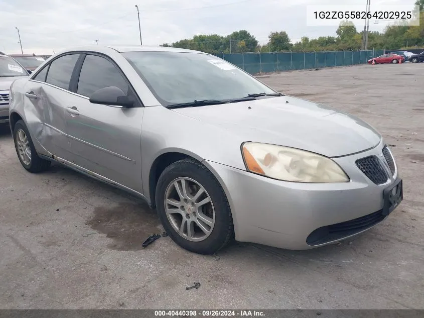 2006 Pontiac G6 VIN: 1G2ZG558264202925 Lot: 40440398