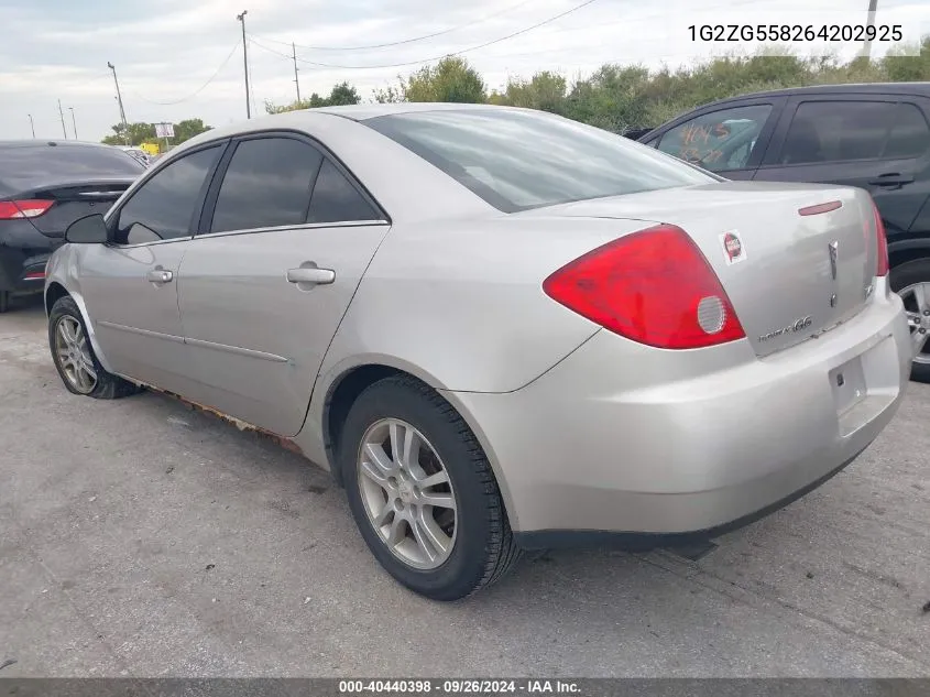 2006 Pontiac G6 VIN: 1G2ZG558264202925 Lot: 40440398