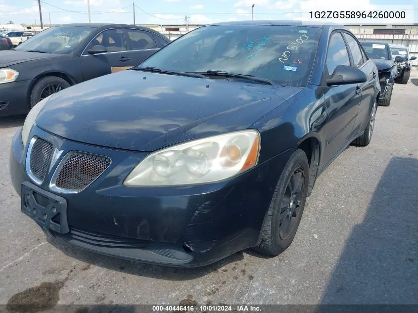 2006 Pontiac G6 VIN: 1G2ZG558964260000 Lot: 40446416