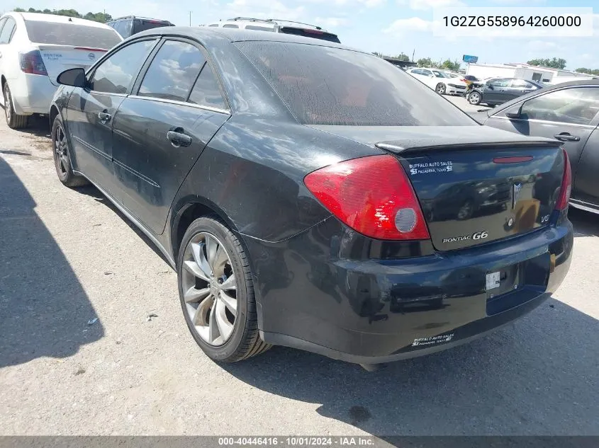 2006 Pontiac G6 VIN: 1G2ZG558964260000 Lot: 40446416