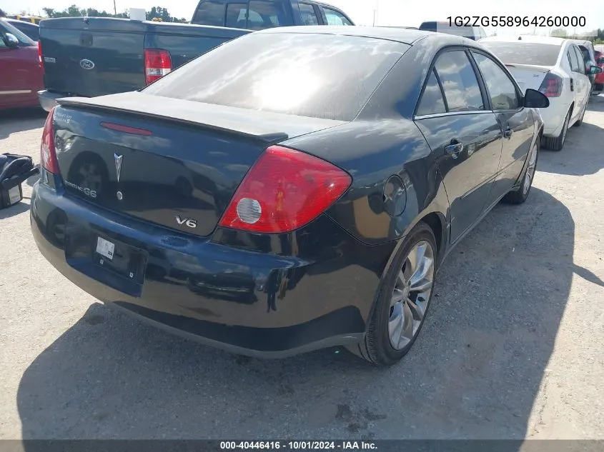 2006 Pontiac G6 VIN: 1G2ZG558964260000 Lot: 40446416