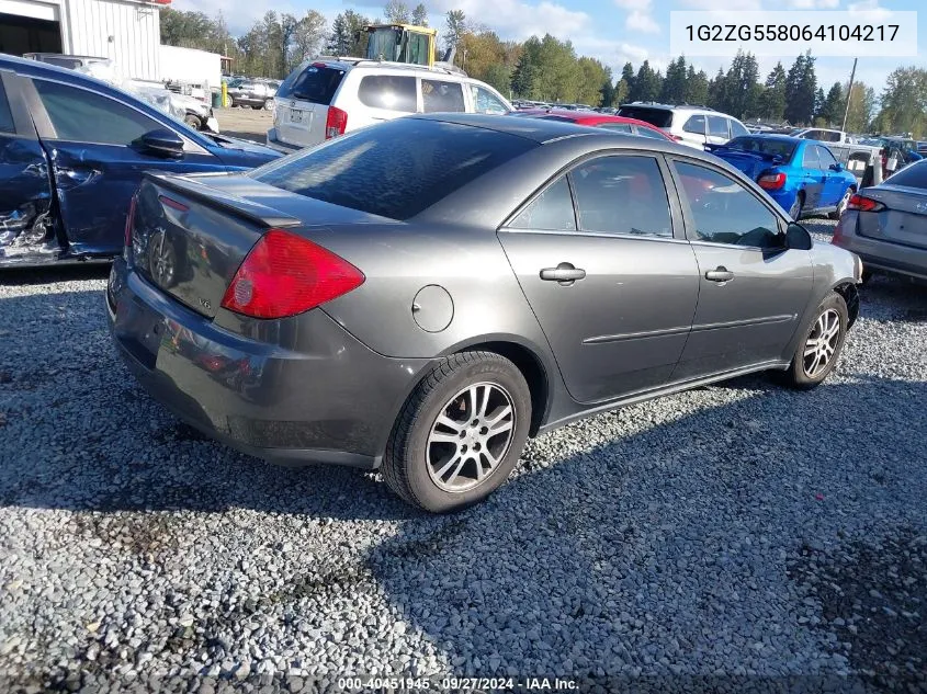 2006 Pontiac G6 VIN: 1G2ZG558064104217 Lot: 40451945