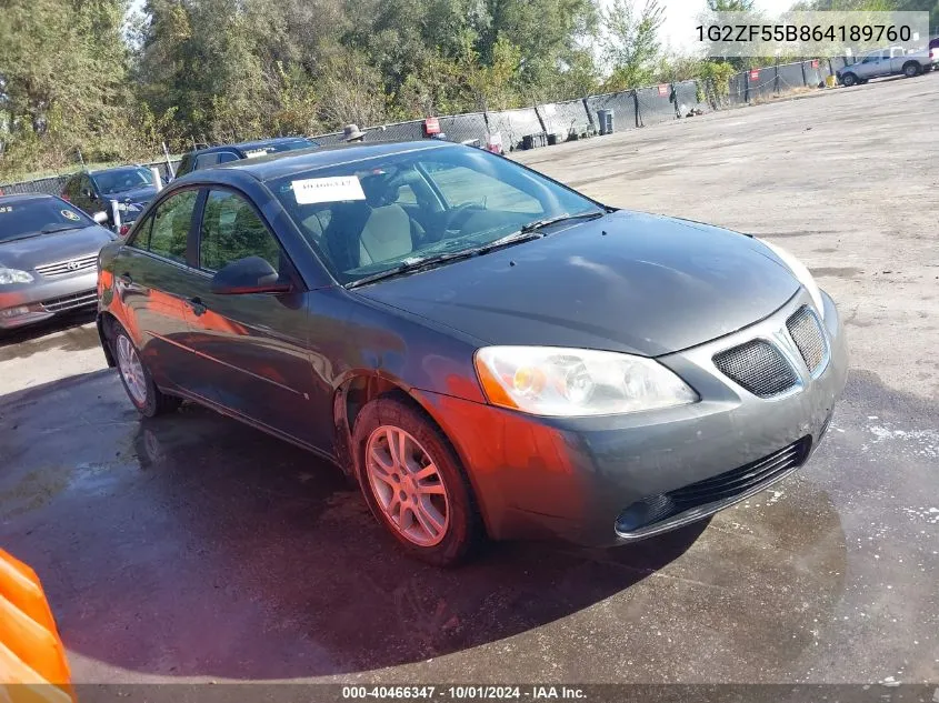 2006 Pontiac G6 VIN: 1G2ZF55B864189760 Lot: 40466347