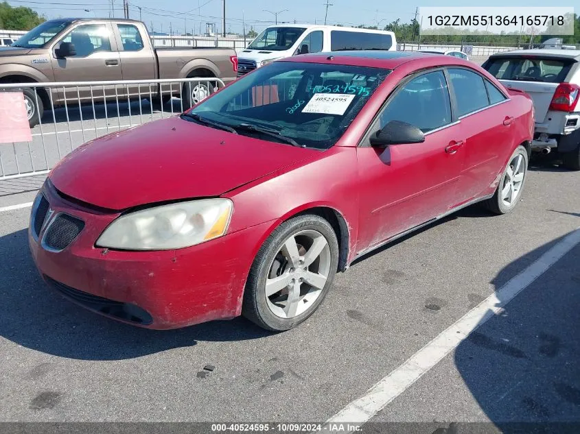 2006 Pontiac G6 Gtp VIN: 1G2ZM551364165718 Lot: 40524595