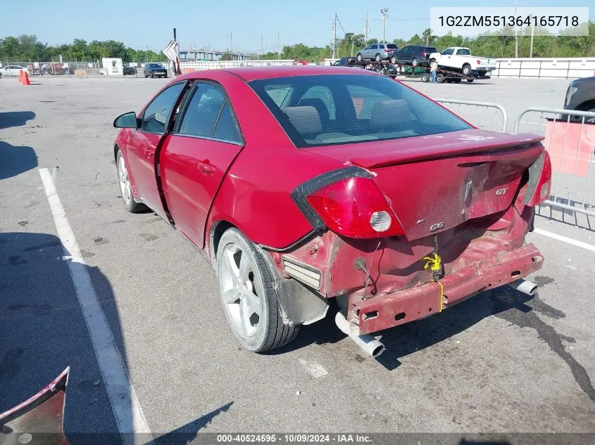 2006 Pontiac G6 Gtp VIN: 1G2ZM551364165718 Lot: 40524595