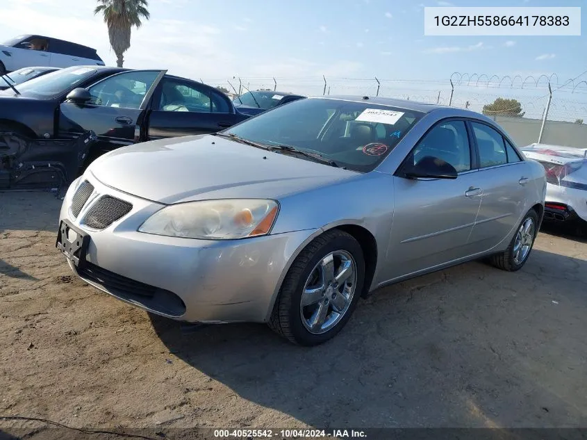 2006 Pontiac G6 Gt VIN: 1G2ZH558664178383 Lot: 40525542