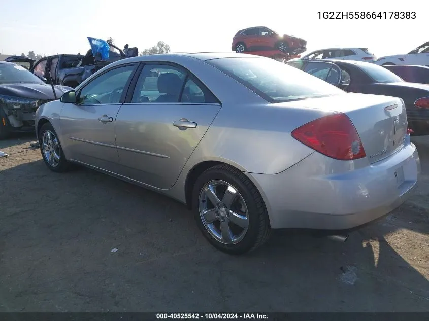 2006 Pontiac G6 Gt VIN: 1G2ZH558664178383 Lot: 40525542