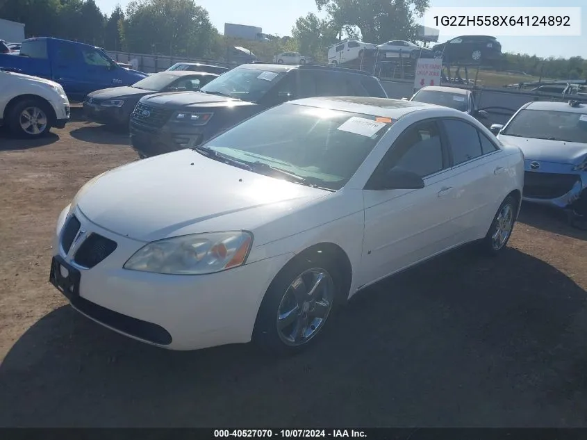 2006 Pontiac G6 Gt VIN: 1G2ZH558X64124892 Lot: 40527070