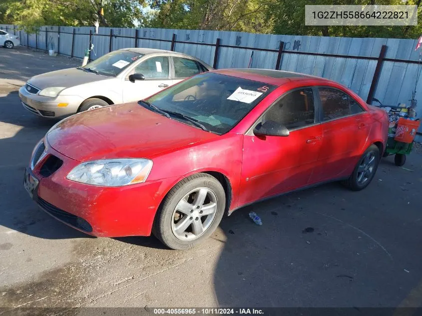 2006 Pontiac G6 Gt VIN: 1G2ZH558664222821 Lot: 40556965