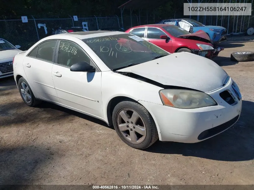 2006 Pontiac G6 Gt VIN: 1G2ZH558164106247 Lot: 40562816