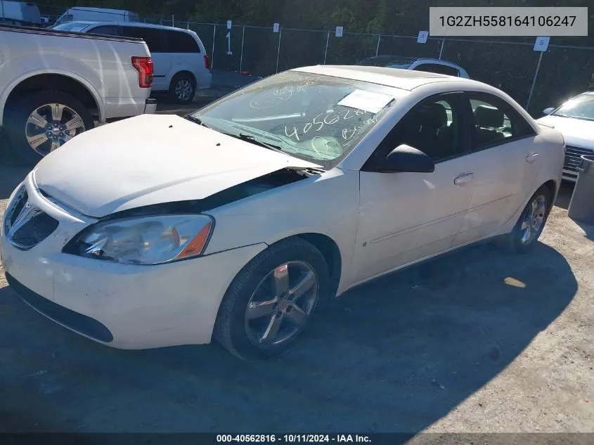 2006 Pontiac G6 Gt VIN: 1G2ZH558164106247 Lot: 40562816