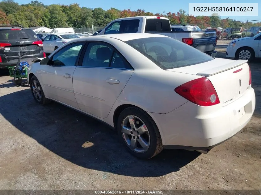 2006 Pontiac G6 Gt VIN: 1G2ZH558164106247 Lot: 40562816