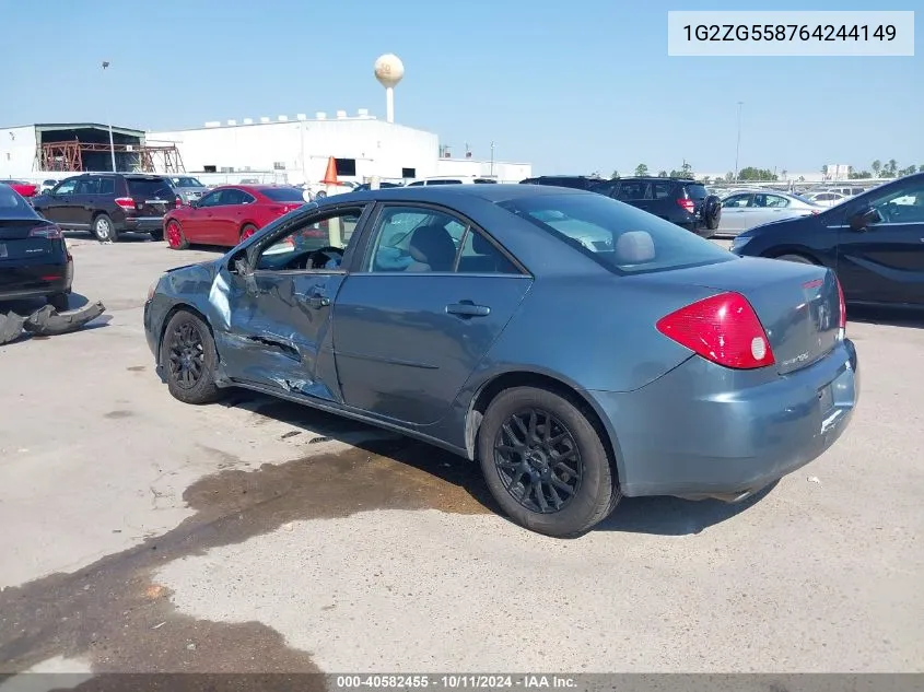 2006 Pontiac G6 VIN: 1G2ZG558764244149 Lot: 40582455