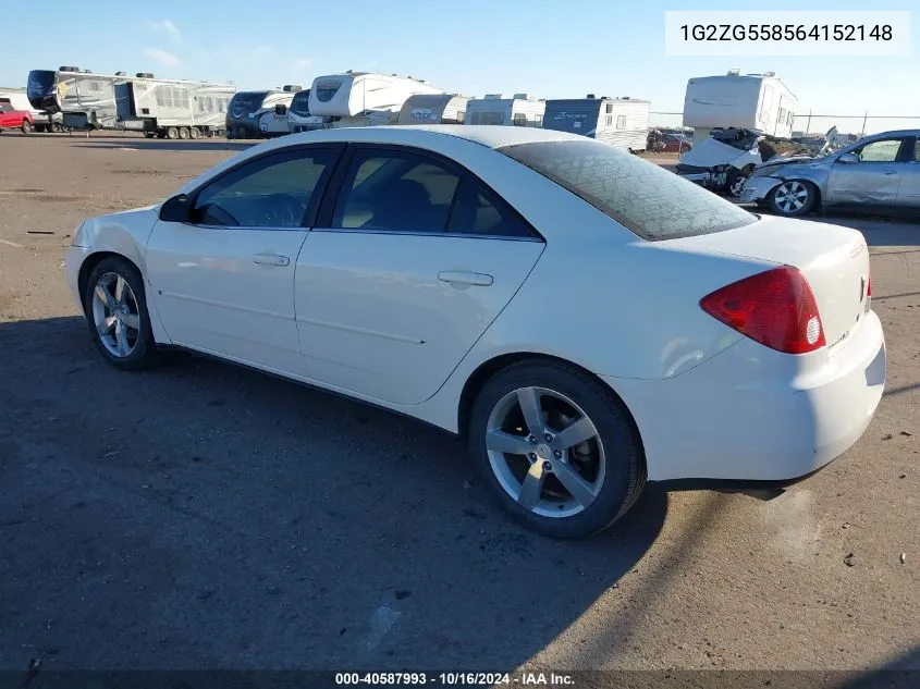 2006 Pontiac G6 VIN: 1G2ZG558564152148 Lot: 40587993