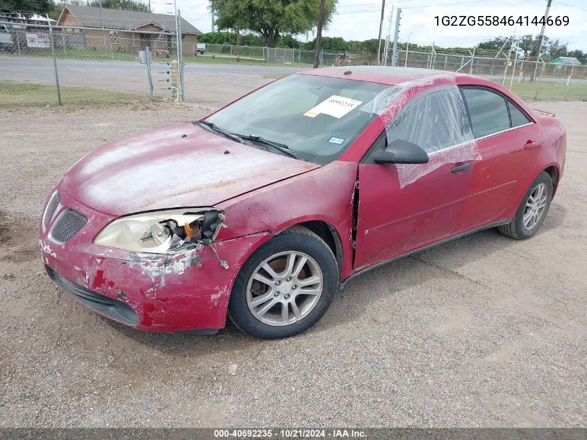 2006 Pontiac G6 Se1 VIN: 1G2ZG558464144669 Lot: 40592235