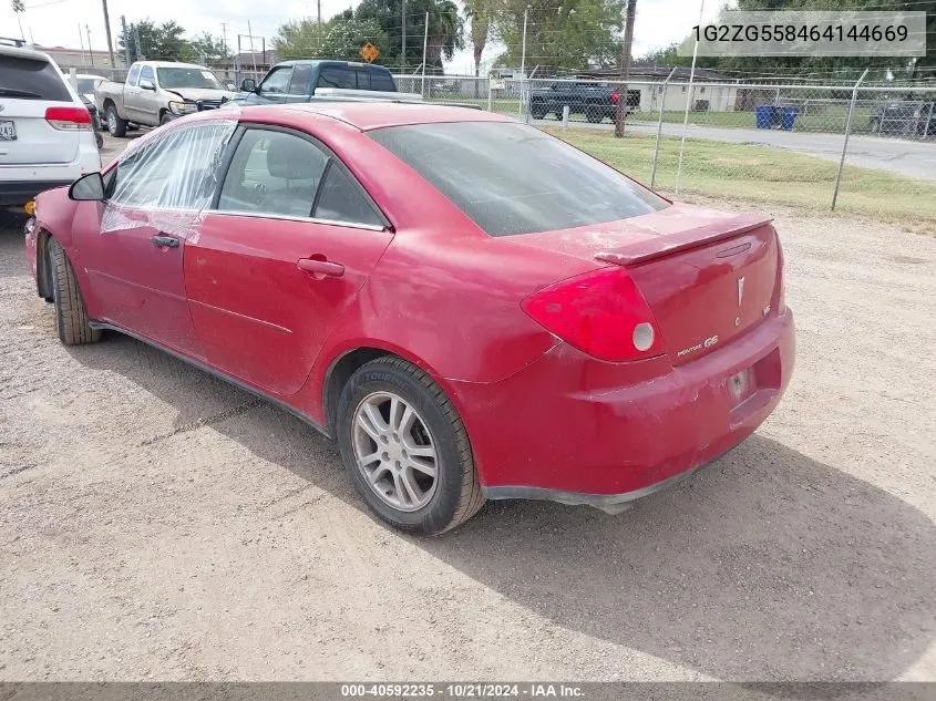 2006 Pontiac G6 Se1 VIN: 1G2ZG558464144669 Lot: 40592235