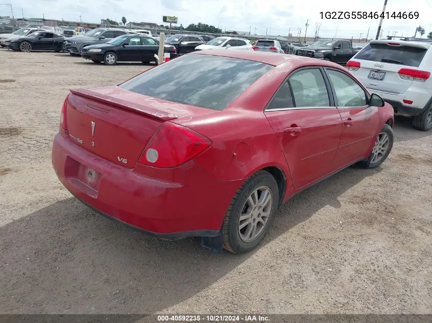 2006 Pontiac G6 Se1 VIN: 1G2ZG558464144669 Lot: 40592235