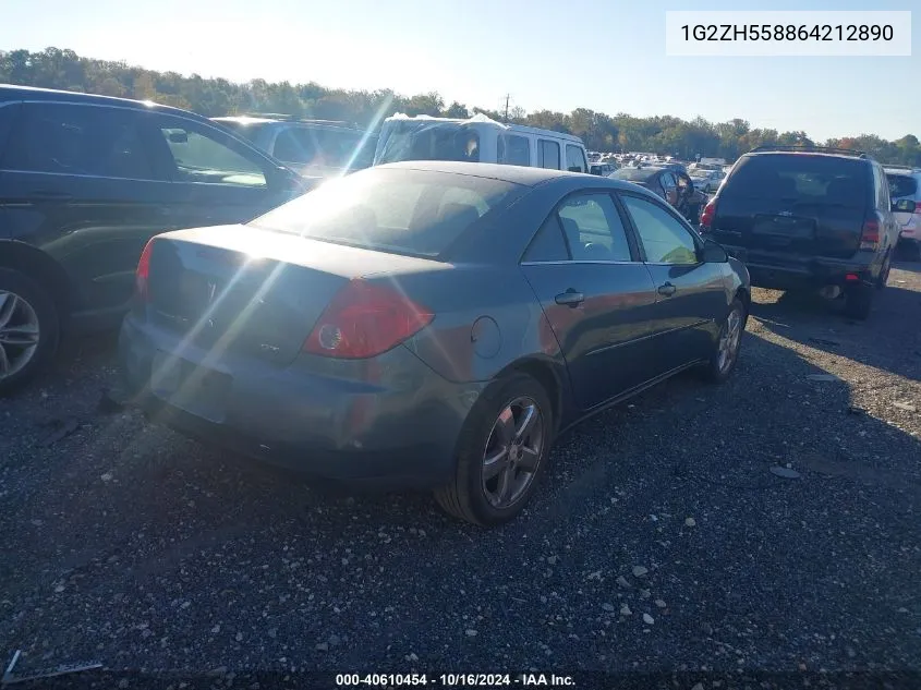 2006 Pontiac G6 Gt VIN: 1G2ZH558864212890 Lot: 40610454