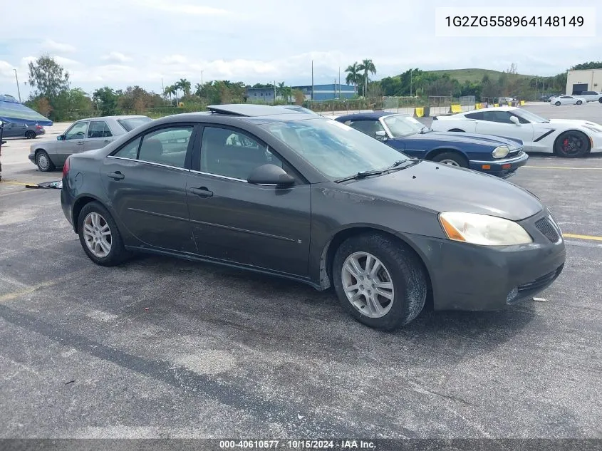 2006 Pontiac G6 VIN: 1G2ZG558964148149 Lot: 40610577