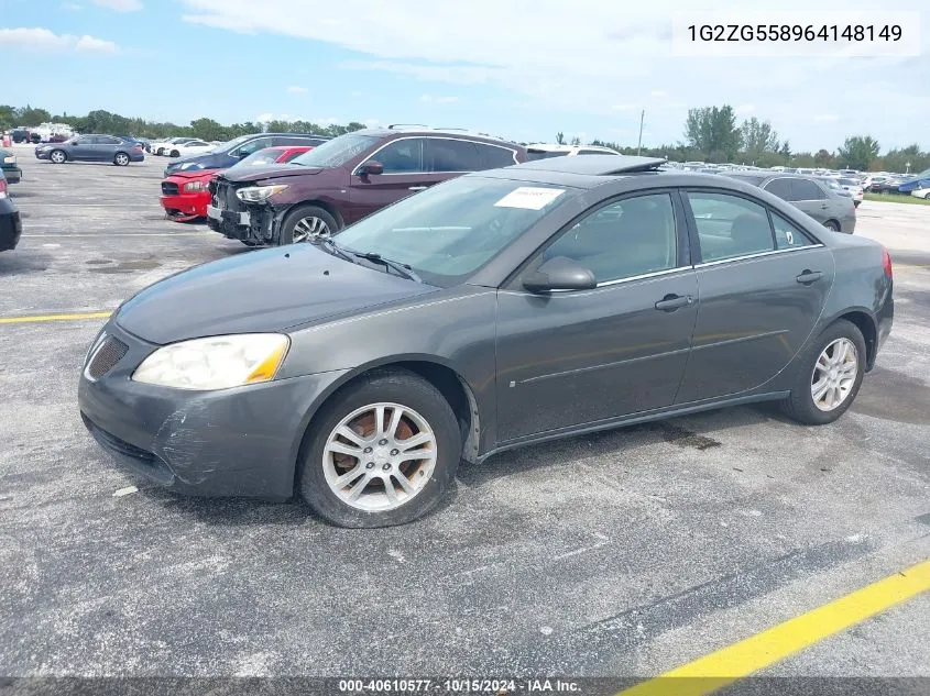 2006 Pontiac G6 VIN: 1G2ZG558964148149 Lot: 40610577