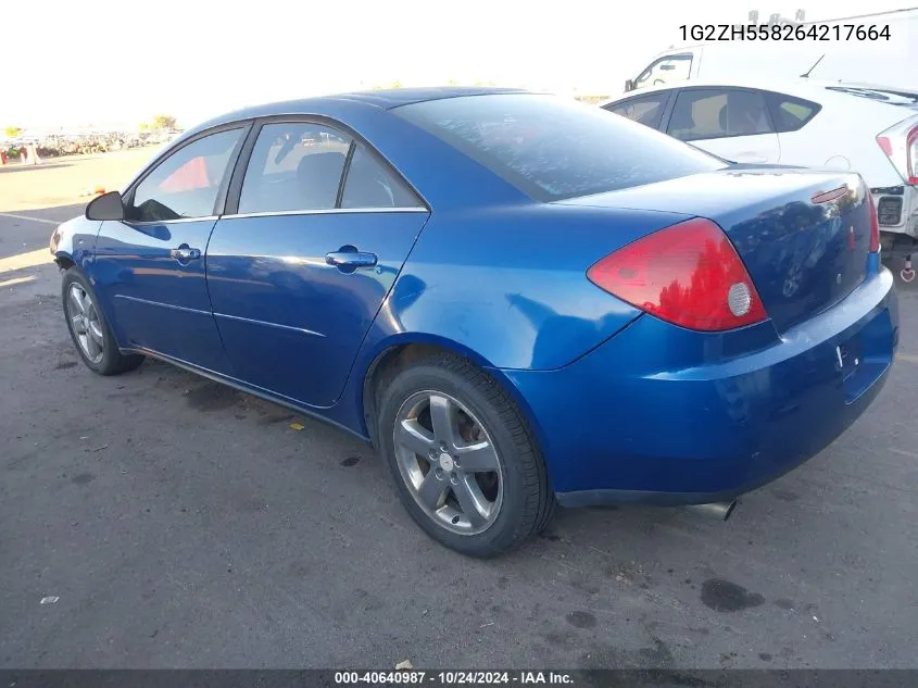 2006 Pontiac G6 Gt VIN: 1G2ZH558264217664 Lot: 40640987