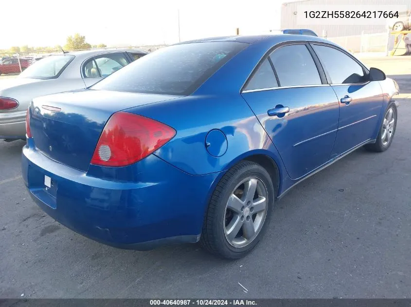 2006 Pontiac G6 Gt VIN: 1G2ZH558264217664 Lot: 40640987