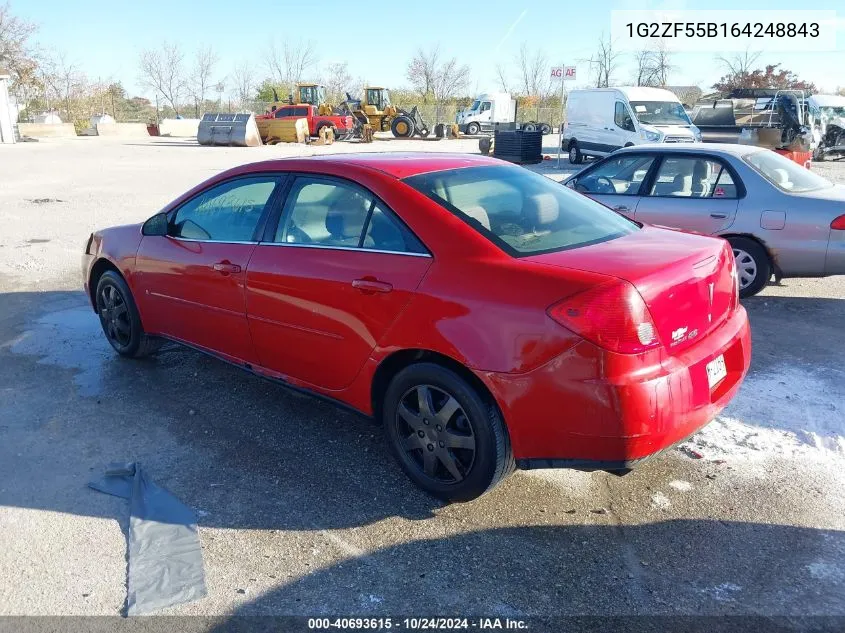 2006 Pontiac G6 VIN: 1G2ZF55B164248843 Lot: 40693615