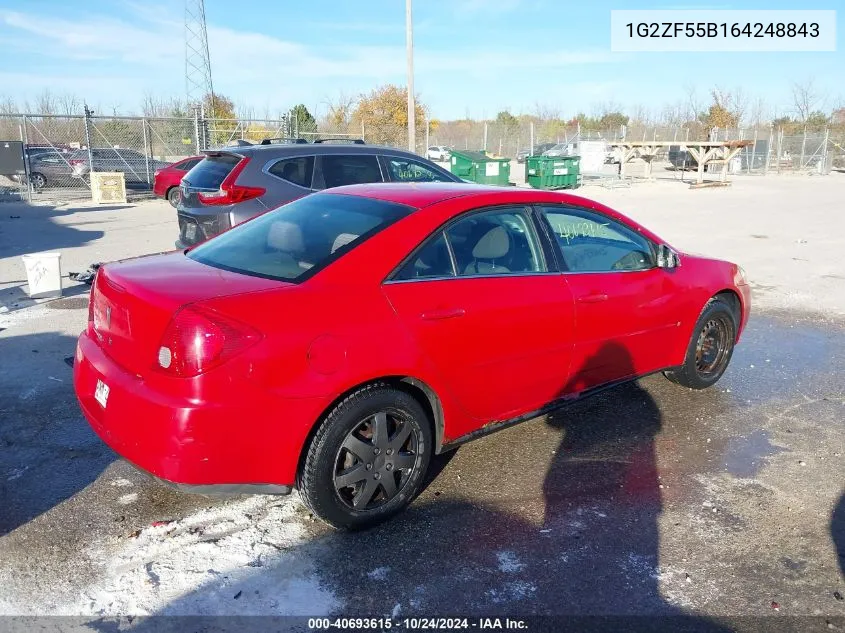 2006 Pontiac G6 VIN: 1G2ZF55B164248843 Lot: 40693615