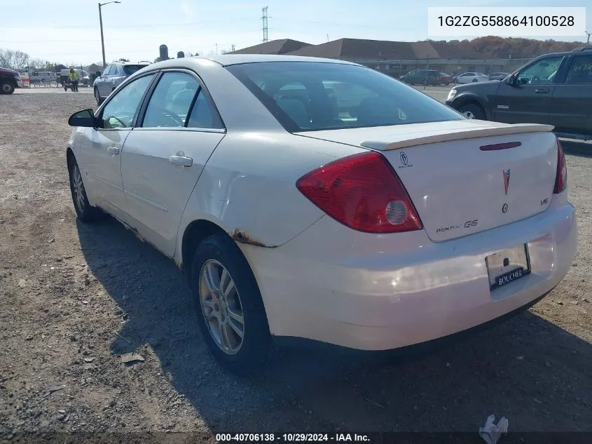 2006 Pontiac G6 VIN: 1G2ZG558864100528 Lot: 40706138