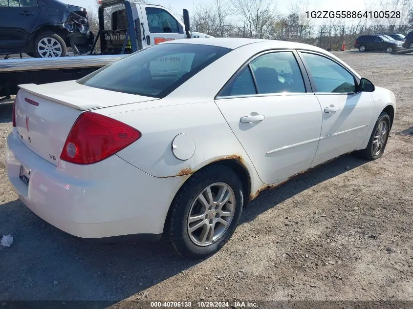 2006 Pontiac G6 VIN: 1G2ZG558864100528 Lot: 40706138