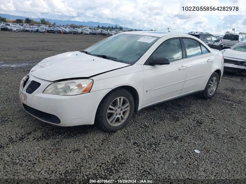 2006 Pontiac G6 VIN: 1G2ZG558564282978 Lot: 40706427