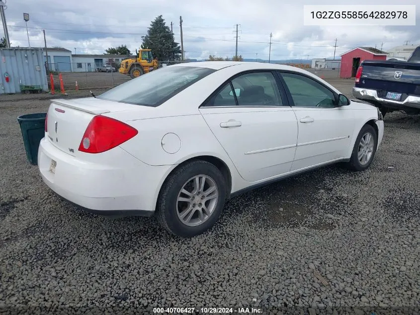 2006 Pontiac G6 VIN: 1G2ZG558564282978 Lot: 40706427