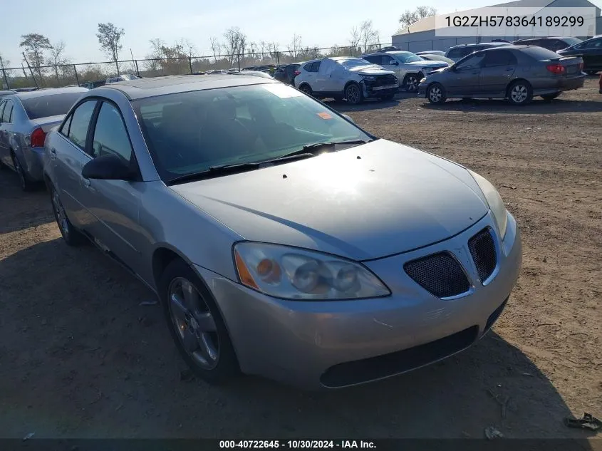 2006 Pontiac G6 Gt VIN: 1G2ZH578364189299 Lot: 40722645