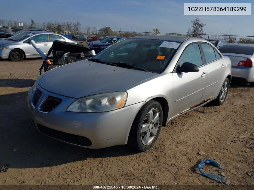 2006 Pontiac G6 Gt VIN: 1G2ZH578364189299 Lot: 40722645