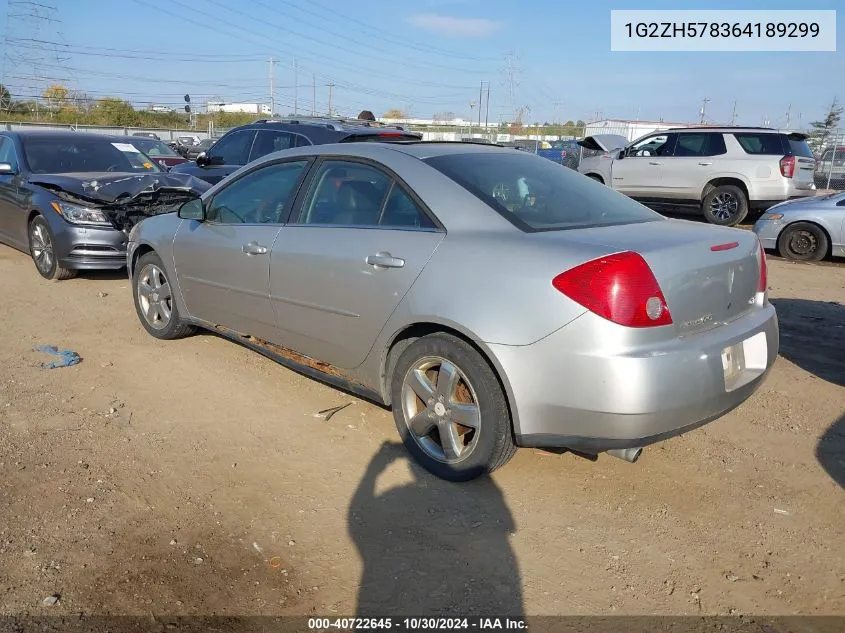 2006 Pontiac G6 Gt VIN: 1G2ZH578364189299 Lot: 40722645