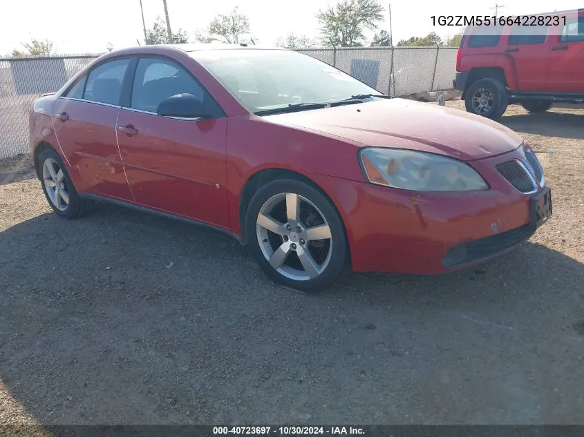 2006 Pontiac G6 Gtp VIN: 1G2ZM551664228231 Lot: 40723697